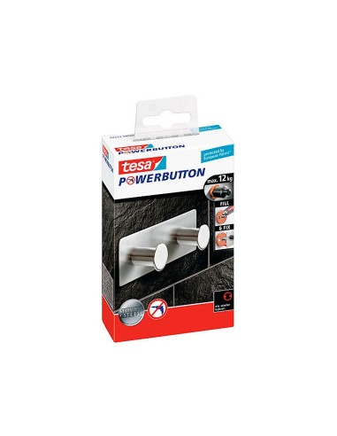 PERCHERO ADHESIVO TESA DOBLE CARGA MAXIMA 12 KG 40X82X122 MM