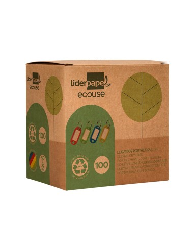 LLAVERO PORTAETIQUETAS  ECOUSE FABRICADO PLAST.RECICLADO CAJA 100 UD.