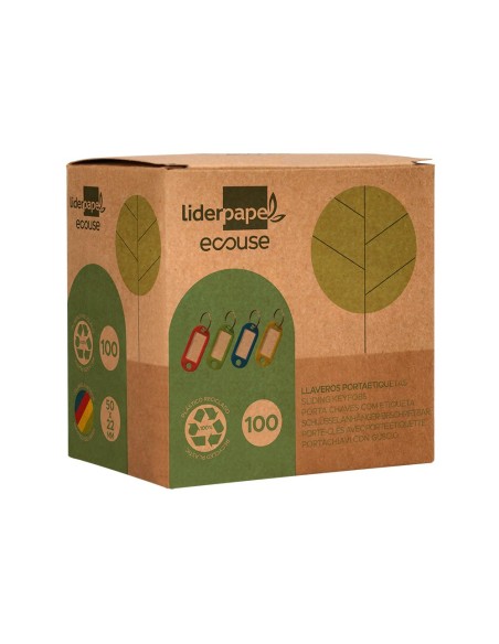 LLAVERO PORTAETIQUETAS  ECOUSE FABRICADO PLAST.RECICLADO CAJA 100 UD.