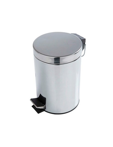PAPELERA METALICA Q-CON.PEDAL CROMADA 25X38CM 12 LITROS