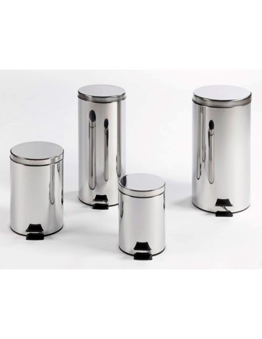 PAPELERA METALICA Q-CON.PEDAL CROMADA 43X29CM 20 LITROS