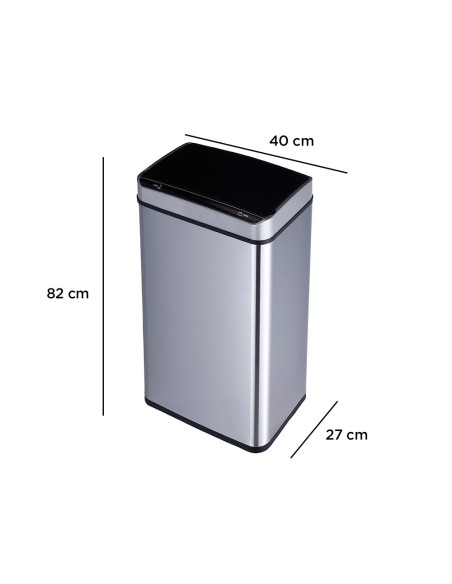 PAPELERA METALICA Q-CON.SENSOR AUTOMATICO 80LT.820X270X400 MM