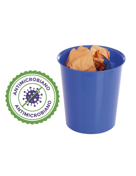 PAPELERA PLASTICO ARCHIVO 2000 ANTIMICROBIANA AZ.16LT.290X310MM