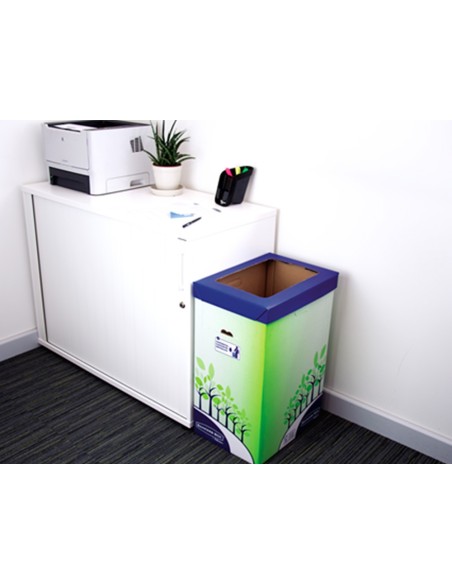 CONTENEDOR RECICLAJE FELLOWES CARTON DOBLE 100% RECICLADO 69 LITROS