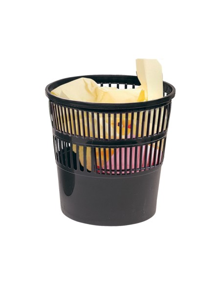 PAPELERA PLASTICO 119 NEGRA MEDIDA 27.5X27.5 CM