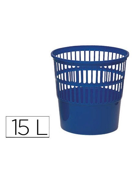 PAPELERA PLASTICO 119 AZUL MEDIDA 27.5X27.5 CM