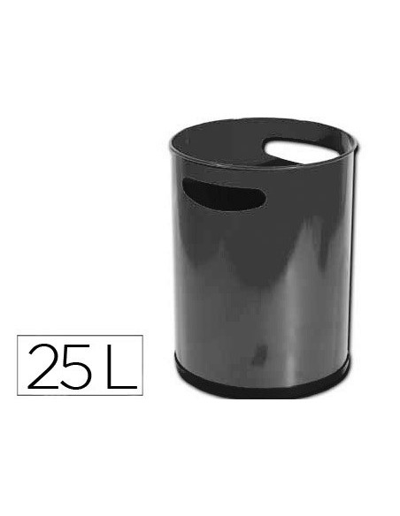 PAPELERA METALICA C/ASAS 111NEGRA 30X25 CM