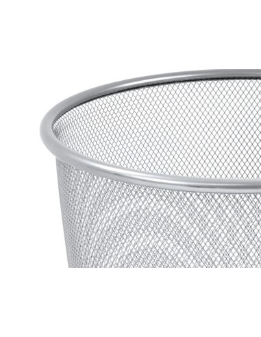 PAPELERA METALICA Q-CON.PR-P PLATA REJILLA 265X285MM