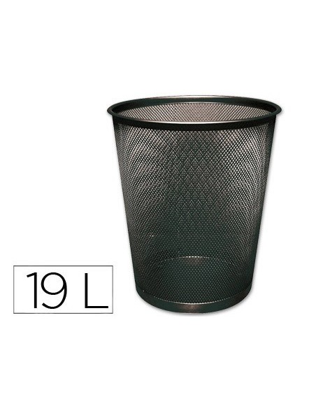 PAPELERA METALICA Q-CON.NEGRA REJILLA 295X345MM