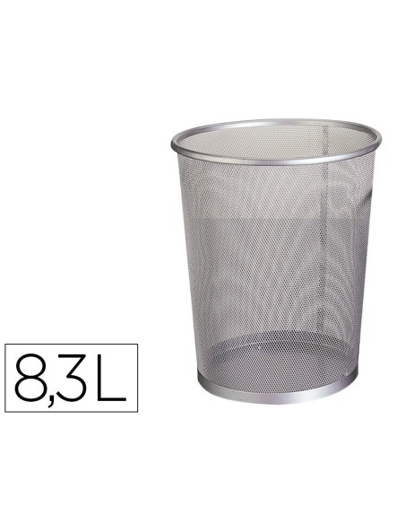 PAPELERA METALICA Q-CON.GRIS REJILLA 205X210X150 MM