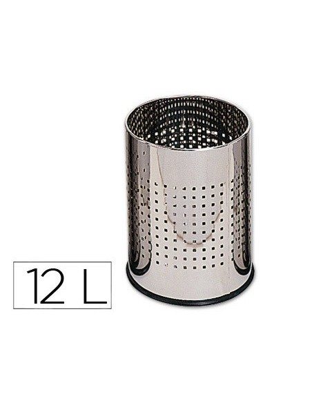 PAPELERA METALICA GY9903 PERFORADA CROMADA 250X325 MM