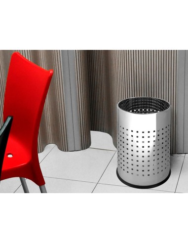 PAPELERA METALICA GY9903 PERFORADA CROMADA 250X325 MM