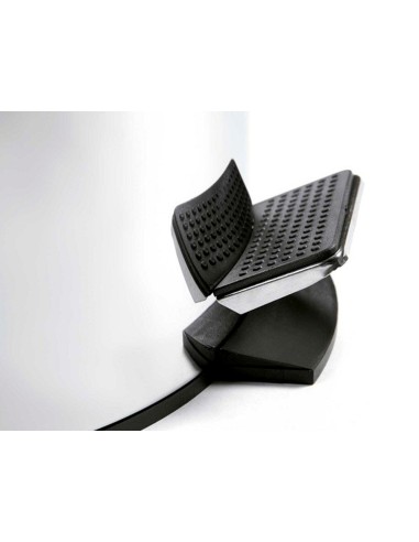 PAPELERA METALICA Q-CON.C/PEDAL CROMADA 32X21 CM CAP.6 LITROS