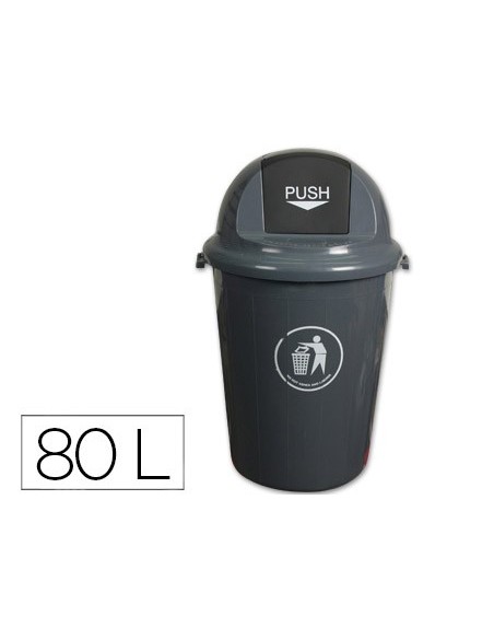 PAPELERA PLASTICO Q-CON. CAP. 80 LITROS GRIS 760X450 MM