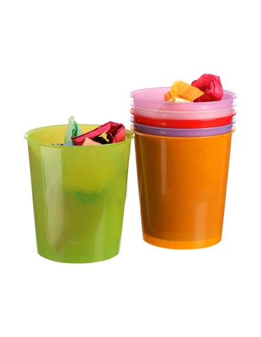 PAPELERA PLASTICO VIOLETA TRANSLUCIDO 16 LITROS