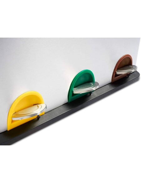 PAPELERA Q-CON.METALICA TAPA PLAST. Y PEDAL 3 DEP. 45L 605X340X485 MM