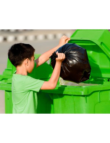 PAPELERA Q-CON.PLASTICO TAPADERA 100L VERDE 1150X500X560 MM RUEDAS