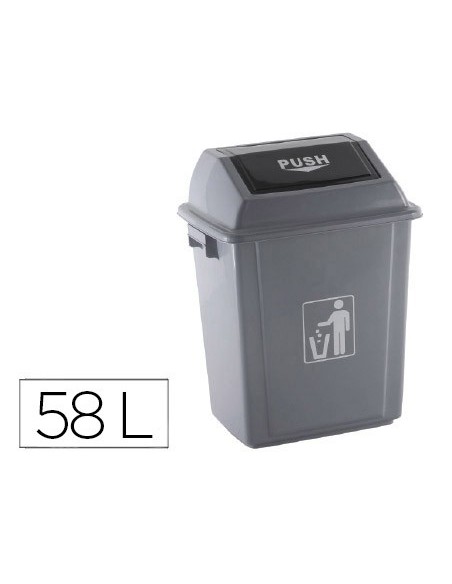 PAPELERA CONTENEDOR Q-C/PLASTICO T.BALANCIN 58 LITROS AZ.470x330x760