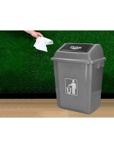 PAPELERA CONTENEDOR Q-C/PLASTICO T.BALANCIN 40 LITROS AZ.410x280x610