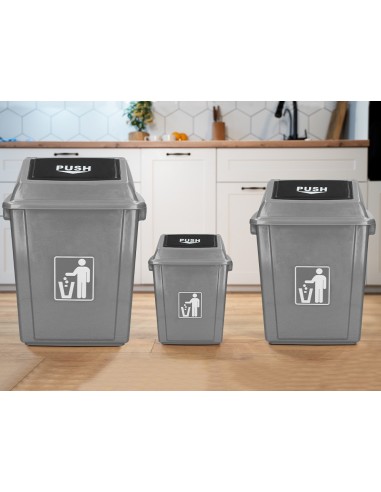 PAPELERA CONTENEDOR Q-C/PLASTICO T.BALANCIN 40 LITROS AZ.410x280x610