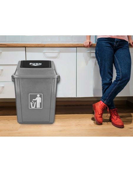 PAPELERA CONTENEDOR Q-C/PLASTICO T.BALANCIN 40 LITROS AZ.410x280x610