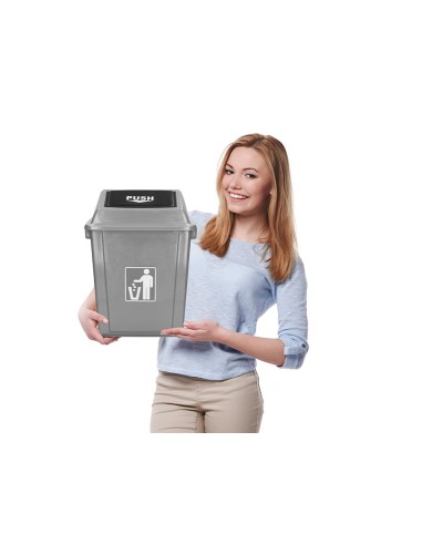 PAPELERA CONTENEDOR Q-C/PLASTICO T.BALANCIN 20 LITROS 340x240x450 MM