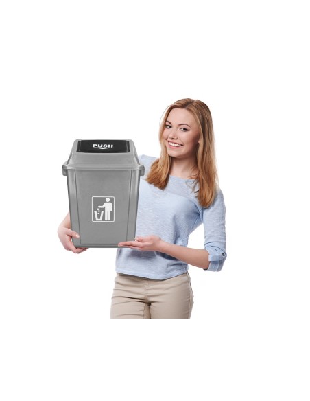 PAPELERA CONTENEDOR Q-C/PLASTICO T.BALANCIN 20 LITROS 340x240x450 MM