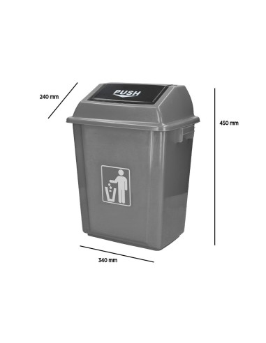 PAPELERA CONTENEDOR Q-C/PLASTICO T.BALANCIN 20 LITROS 340x240x450 MM