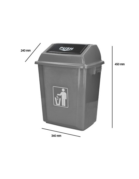 PAPELERA CONTENEDOR Q-C/PLASTICO T.BALANCIN 20 LITROS 340x240x450 MM