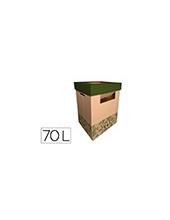 CONTENEDOR PAPELERA RECICLAJE CARTON 100% RECICLAD 70LT.450X350X650MM 2
