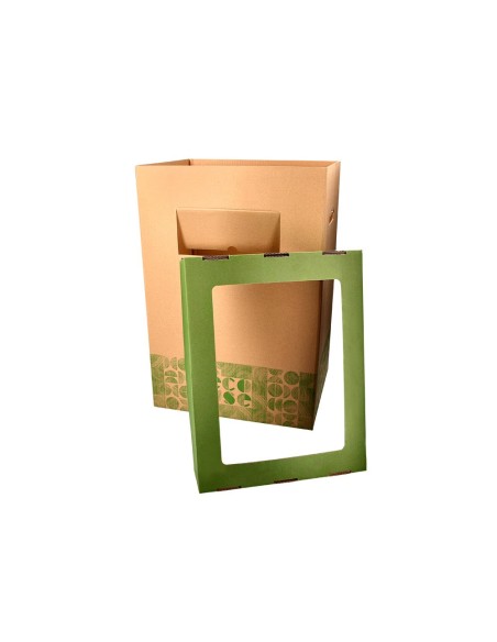 CONTENEDOR PAPELERA RECICLAJE CARTON 100% RECICLAD 70LT.450X350X650MM