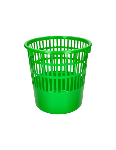 PAPELERA PLAST.Q-CON.15LT.REJILLA VE. 285X290MM