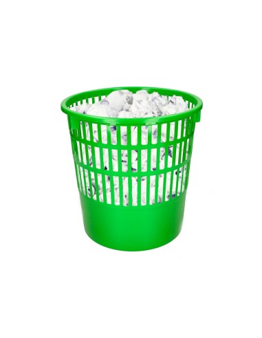 PAPELERA PLAST.Q-CON.15LT.REJILLA VE. 285X290MM