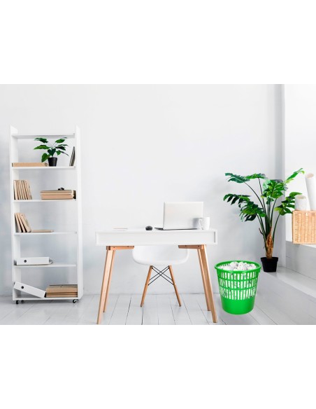 PAPELERA PLAST.Q-CON.15LT.REJILLA VE. 285X290MM