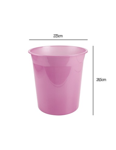 PAPELERA PLAST. ROSA TRANS.13LT.275X285MM
