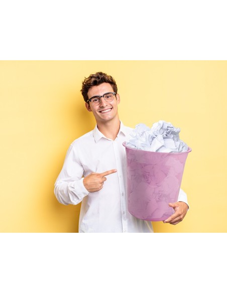 PAPELERA PLAST. ROSA TRANS.13LT.275X285MM