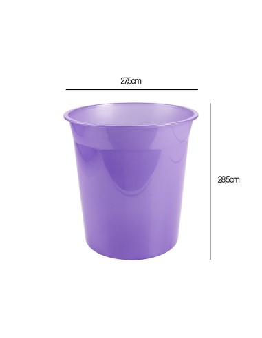 PAPELERA PLAST. LAVANDA TRANS.13LT.275X285MM