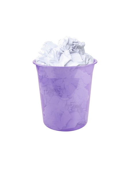 PAPELERA PLAST. LAVANDA TRANS.13LT.275X285MM