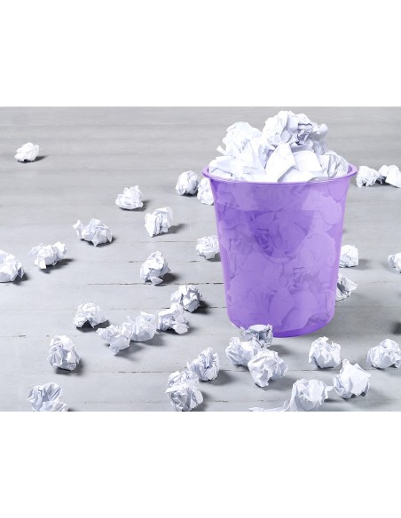 PAPELERA PLAST. LAVANDA TRANS.13LT.275X285MM