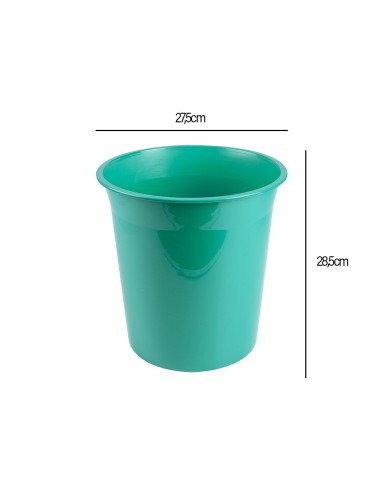 PAPELERA PLAST. MENTA OPACO 13LT.275X285MM