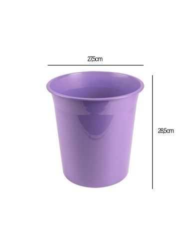 PAPELERA PLAST. LAVANDA OPACO 13LT.275X285MM