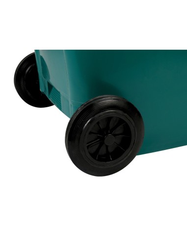 PAPELERA Q-CON.PLASTICO TAPADERA RUEDAS 240LT.VE. 1040X620X610MM