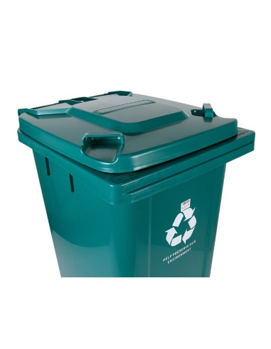 PAPELERA Q-CON.PLASTICO TAPADERA RUEDAS 240LT.VE. 1040X620X610MM