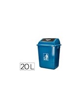 PAPELERA CONTENEDOR Q-CON.PLASTICO T BALANCIN 20LT.340X240X450MM AZ. 2
