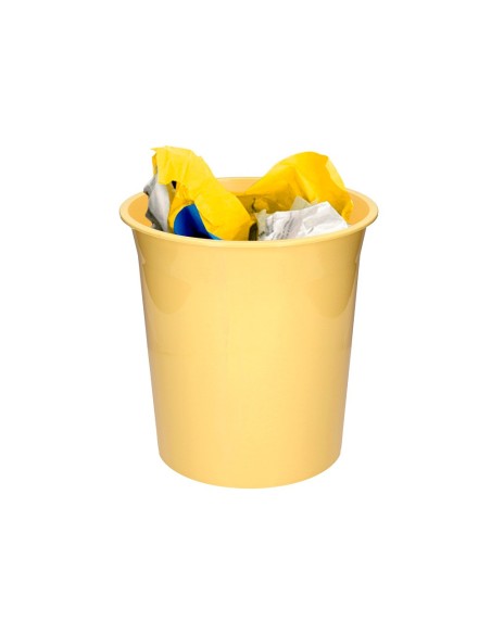 PAPELERA PLAST.Q-CON.AM. PASTEL OPACO 13LT.275X285MM