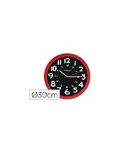 RELOJ Q-CON.PARED PLASTICO OFICINA RED.30 CM RJ.,ESFERA NG. 2