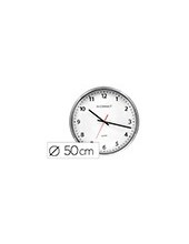 RELOJ Q-CON.PARED PLASTICO OFICINA RED.60 CM MARCO CROMADO 2