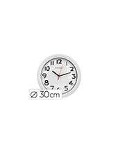 RELOJ PARED PLASTICO 200 S OFICINA RED.-30 CM MARCO CROMADO 2