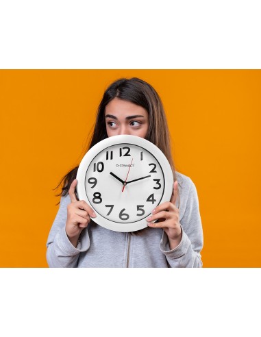 RELOJ PARED PLASTICO 200 S OFICINA RED.-30 CM MARCO CROMADO