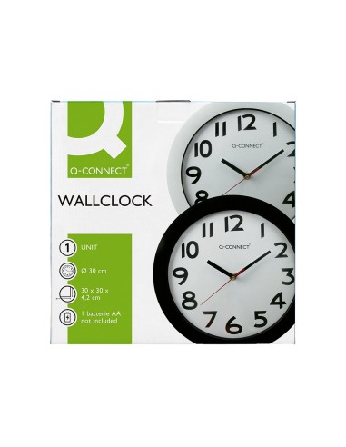 RELOJ PARED PLASTICO 200 S OFICINA RED.-30 CM MARCO CROMADO